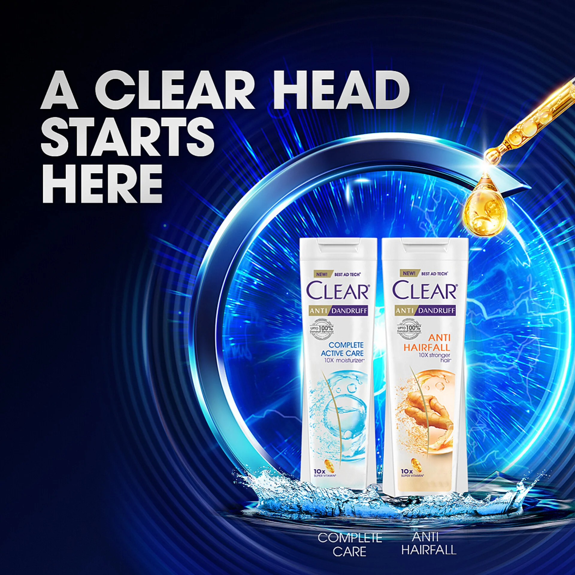 Clear Shampoo Complete Active Care Anti Dandruff 330ml - Image 4