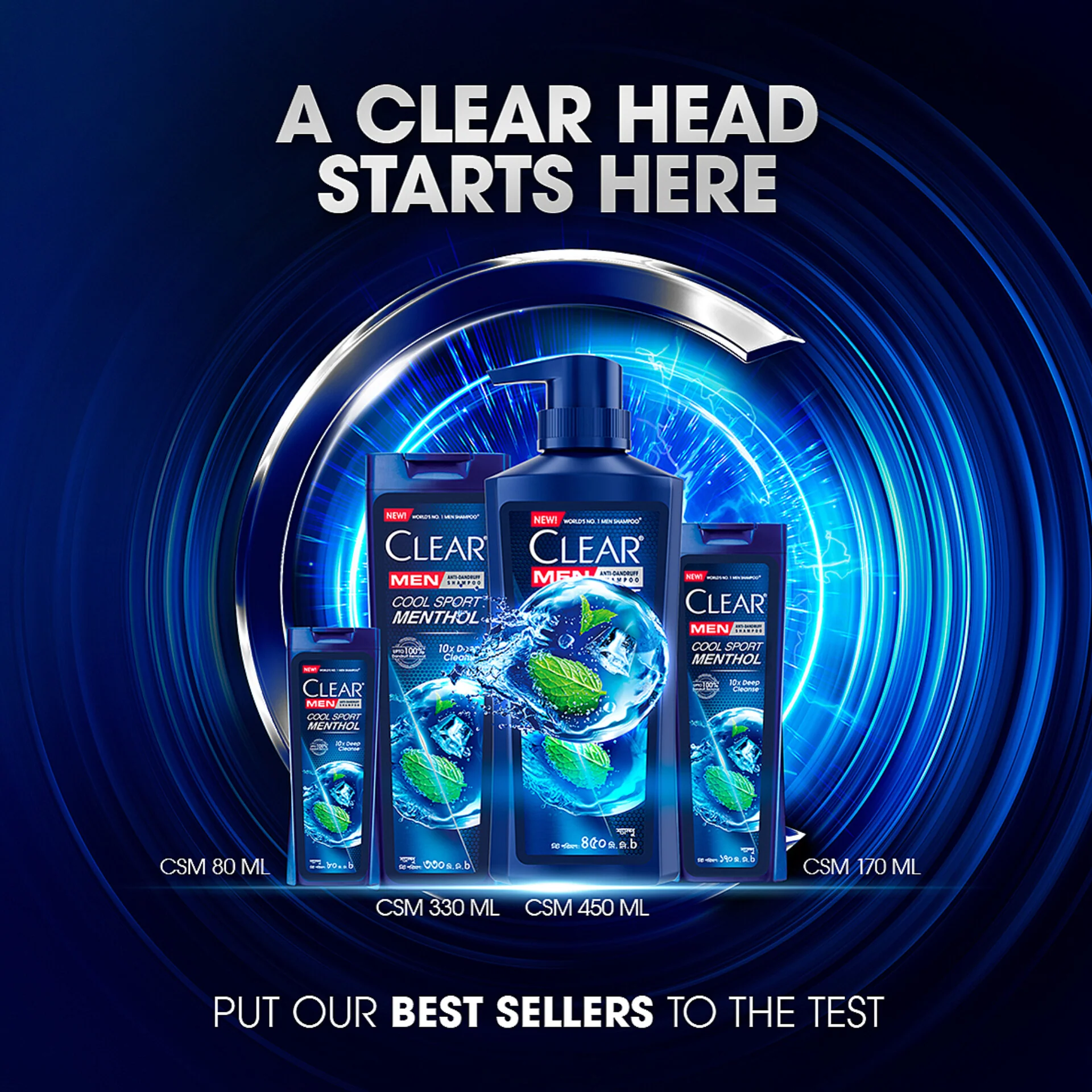 Clear Men Shampoo Cool Sport Menthol Anti Dandruff 80ml - Image 7