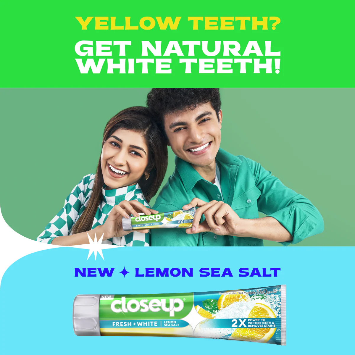 Closeup Toothpaste Lemon Sea Salt 140g - Image 3