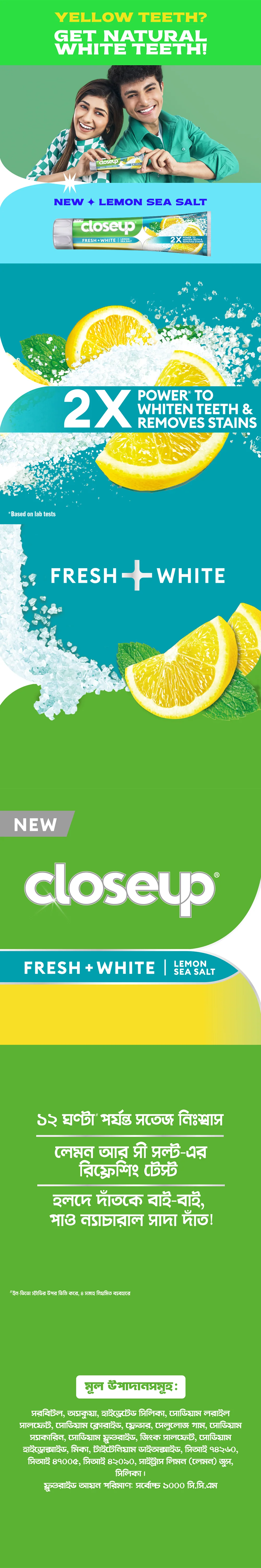 Closeup Toothpaste Lemon Sea Salt 140g - Image 9