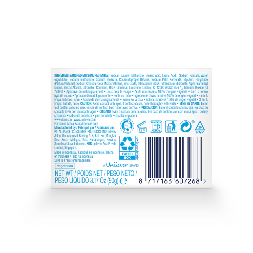 Dove Beauty Bar Soap Gentle Exfoliating 90g - Image 3
