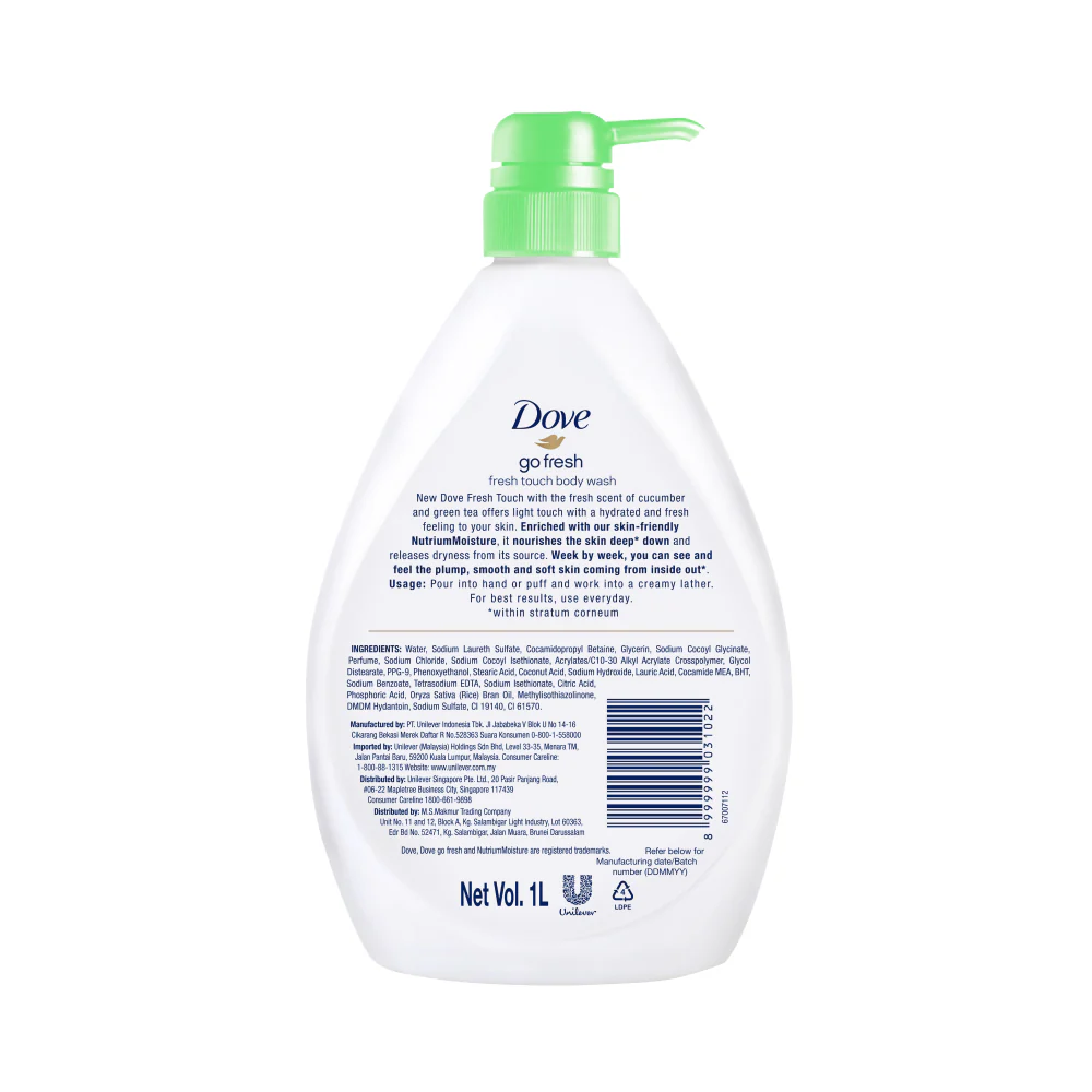 Dove Body Wash Fresh Touch 550ml - Image 3