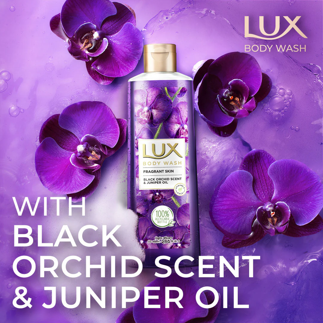 Lux Body Wash Black Orchid Scent & Juniper Oil 245ml - Image 4