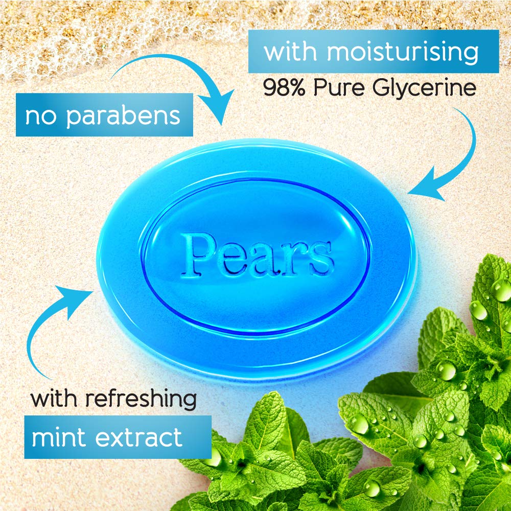 Pears Transparent Soap Pure and Gentle with Mint Extracts 125gm - Image 4