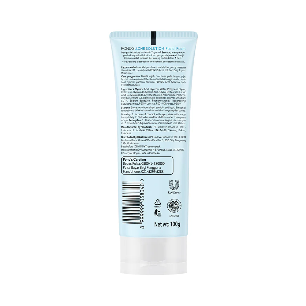 Pond's Bright Miracle Ultimate Acne Control Facial Foam 100g - Image 3