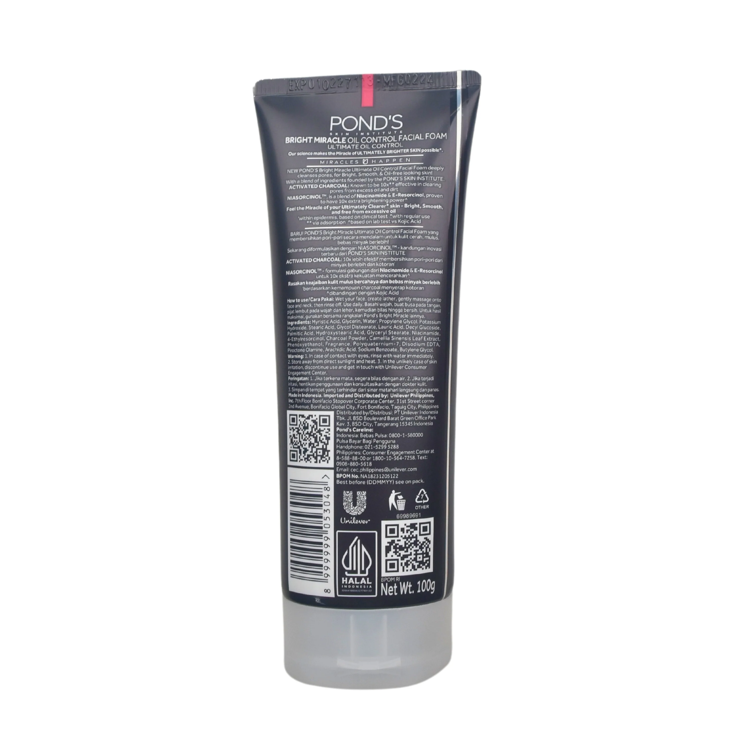 Pond's Bright Miracle Ultimate Oil Control Facial Foam 100g - Image 3