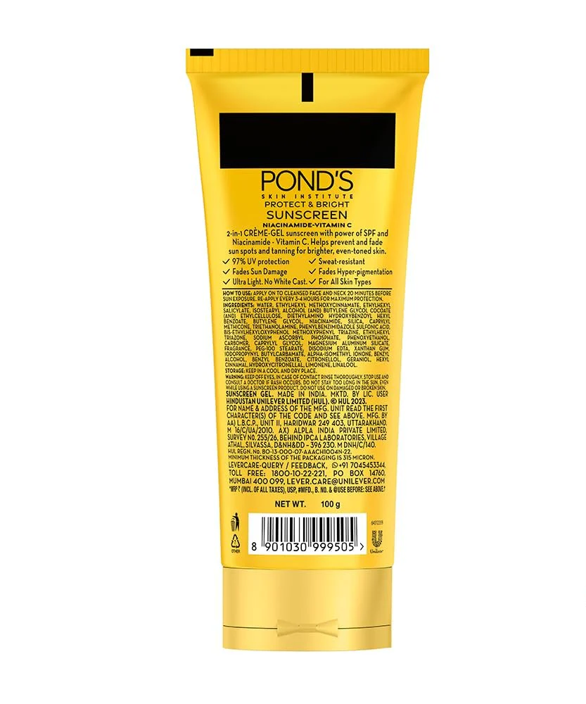 Pond's Sun Miracle Cream Gel Sunscreen-Protect & Bright 100g - Image 3