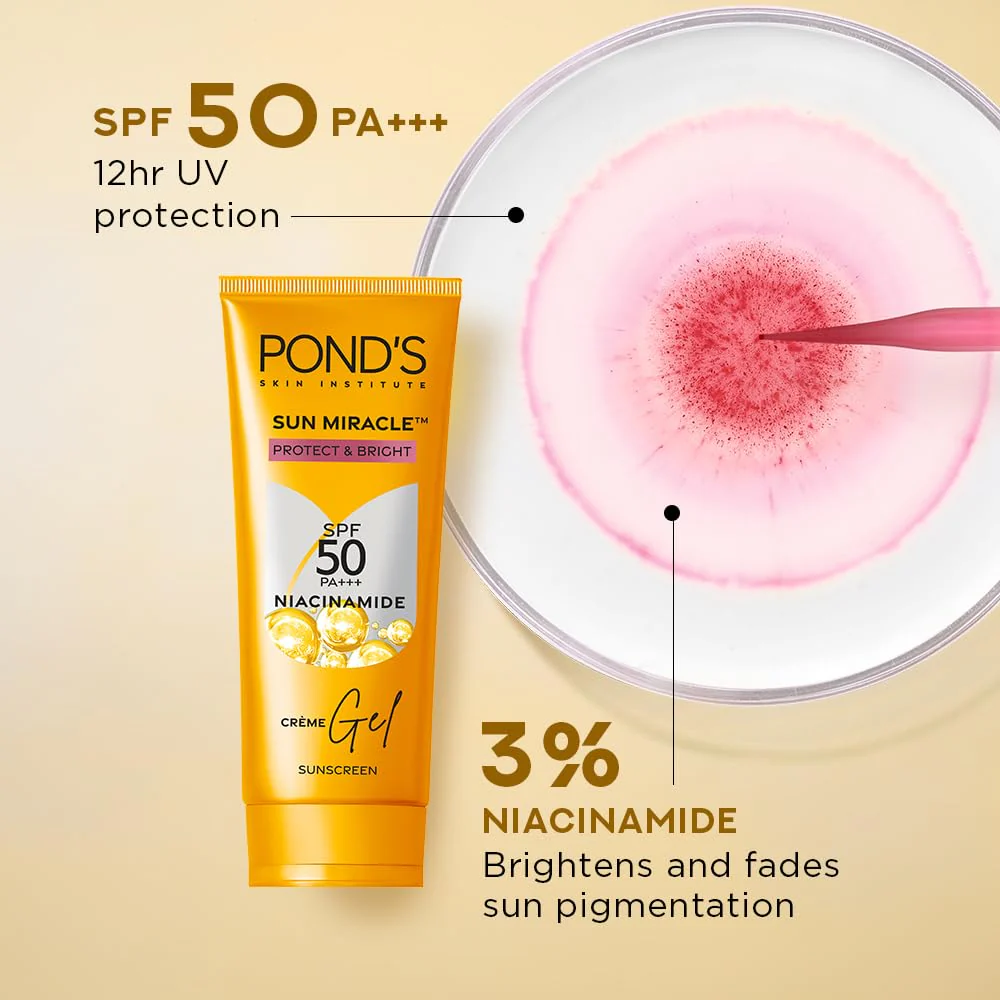 Pond's Sun Miracle Cream Gel Sunscreen-Protect & Bright 100g - Image 4