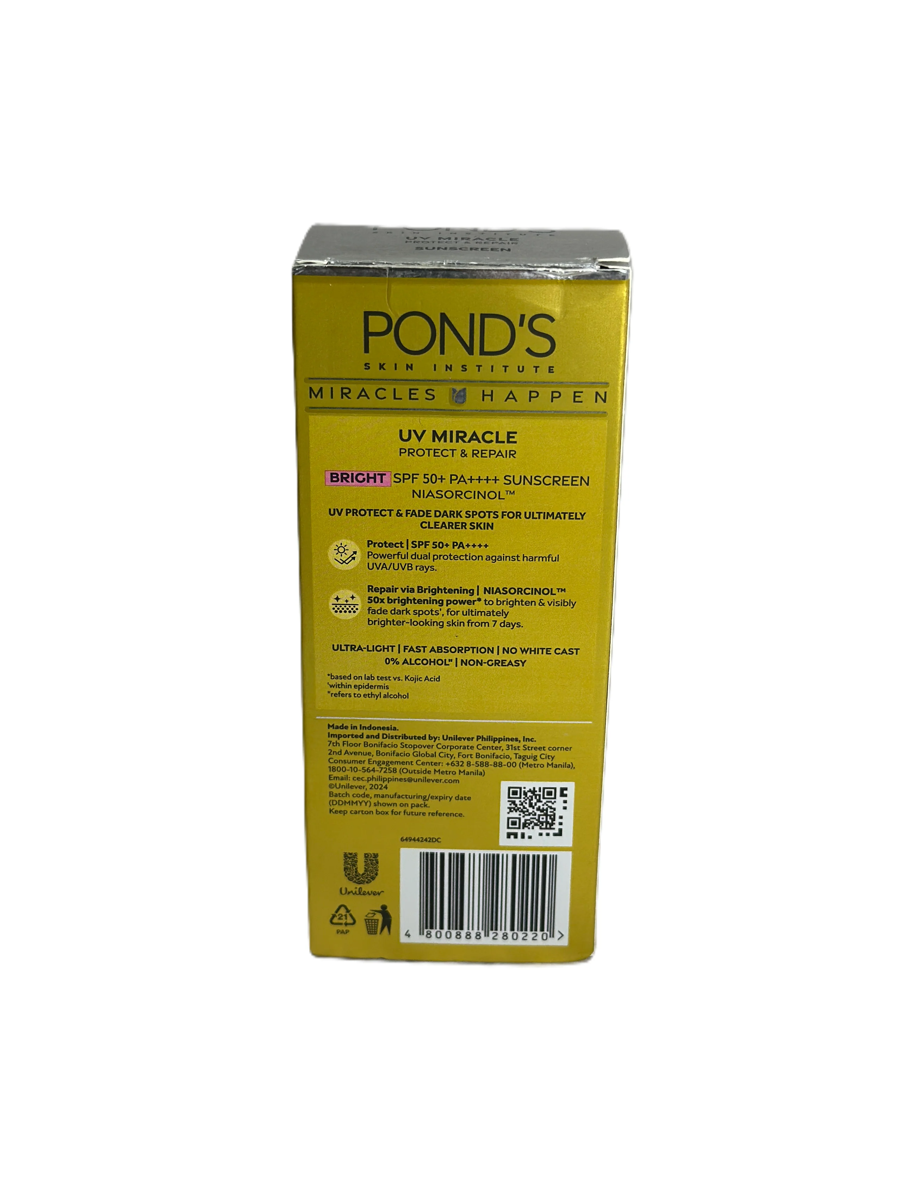 Pond's UV Miracle Protect & Repair Bright Niasorcinol Sunscreen 50g - Image 2