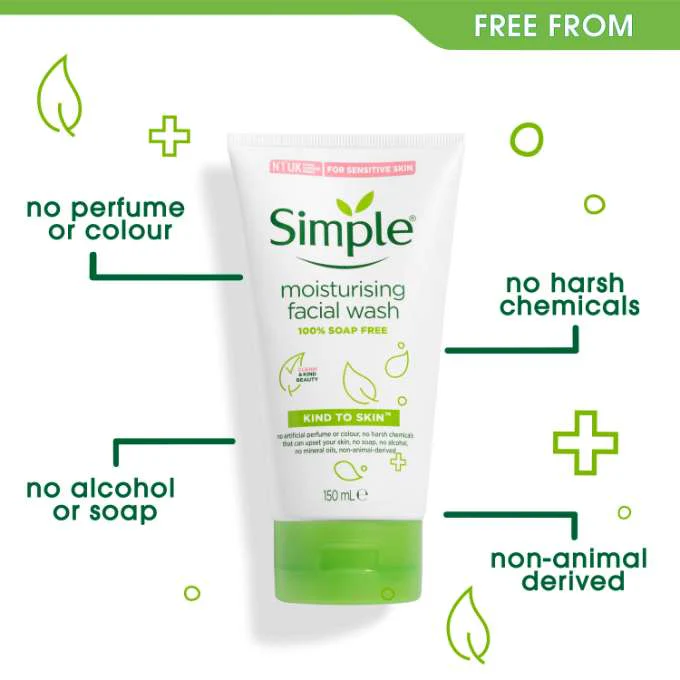 Simple Face Wash Kind to Skin Moisturising 150ml - Image 4
