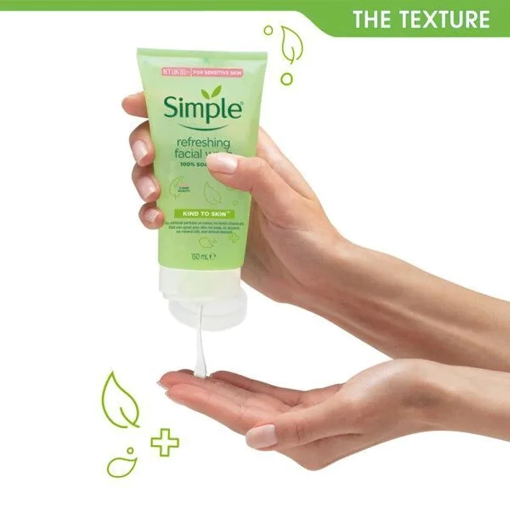 Simple Face Wash Kind to Skin Refreshing Gel 150ml - Image 3