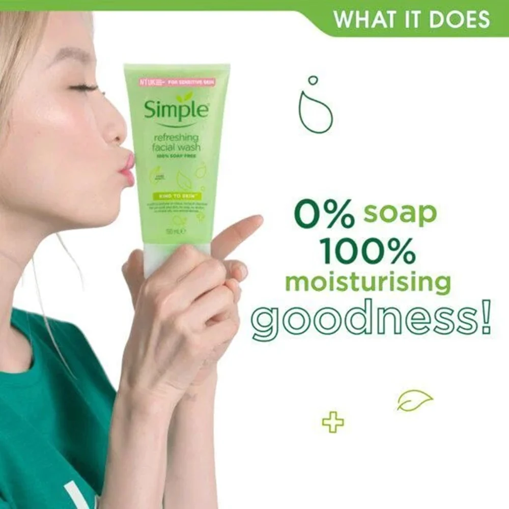 Simple Face Wash Kind to Skin Refreshing Gel 150ml - Image 4