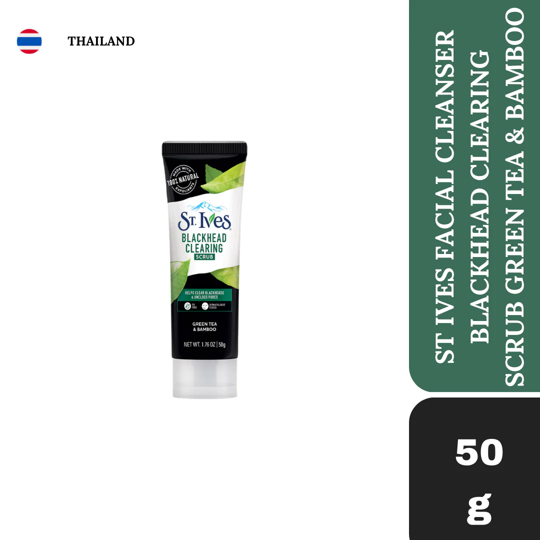 St. Ives Facial Cleanser Face Scrub Blackhead Clearing Green Tea 50gm