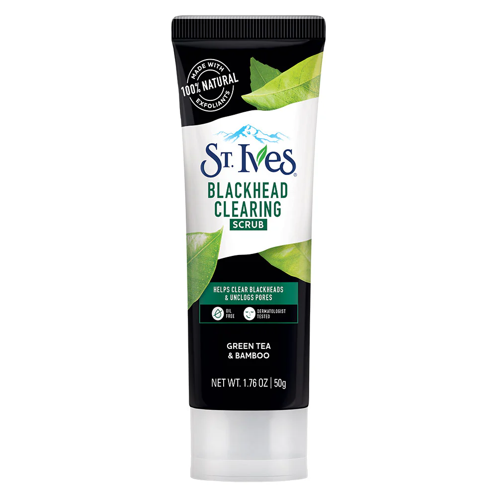 St. Ives Facial Cleanser Face Scrub Blackhead Clearing Green Tea 50gm - Image 2