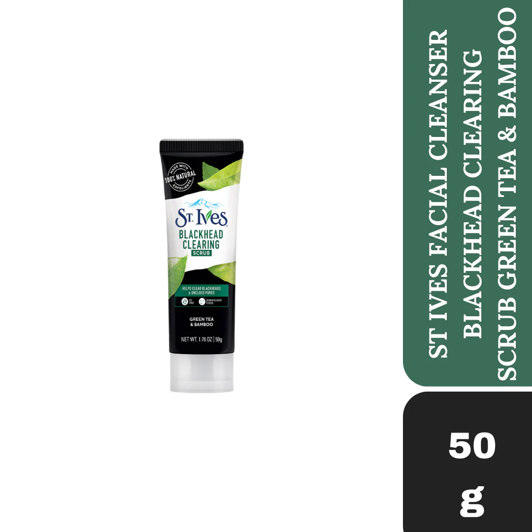 St. Ives Facial Cleanser Face Scrub Blackhead Clearing Green Tea 50gm - Image 4