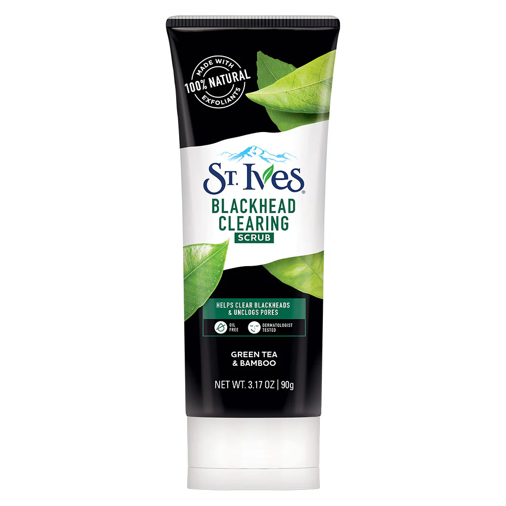 St. Ives Facial Cleanser Face Scrub Blackhead Clearing Green Tea 90gm - Image 2