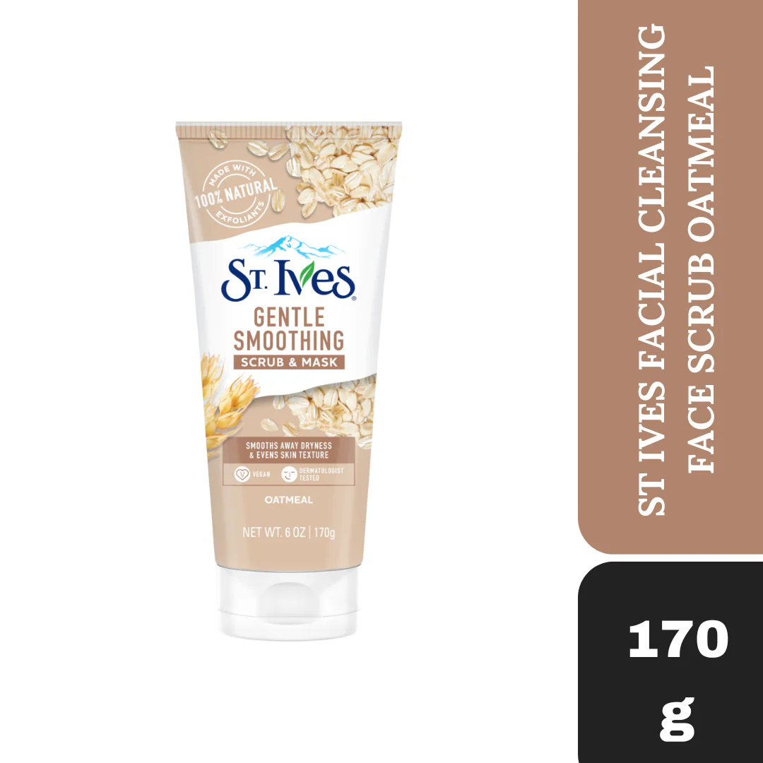 St. Ives Facial Cleanser Gentle Smoothing Face Scrub Oatmeal 170gm - Image 2