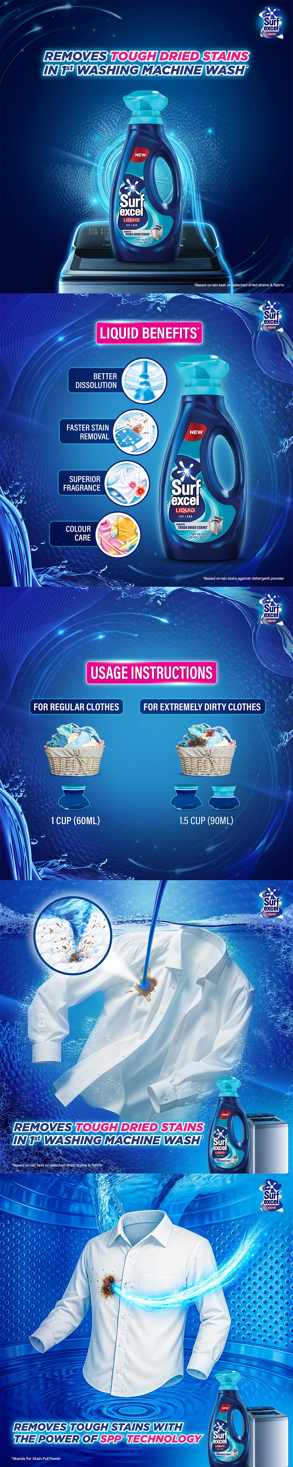 Surf Excel Liquid Detergent Top Load 500ml - Image 9