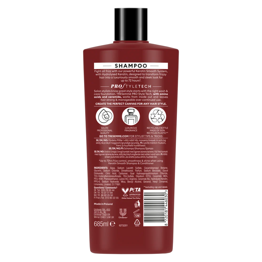 Tresemme Shampoo Keratin Smooth 685ml (Imported) - Image 3