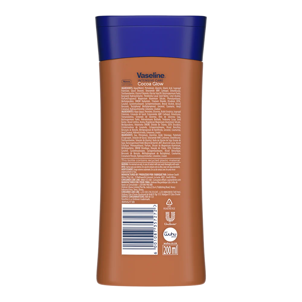 Vaseline Body Lotion Intensive Care Cocoa Glow 200ml - Image 3