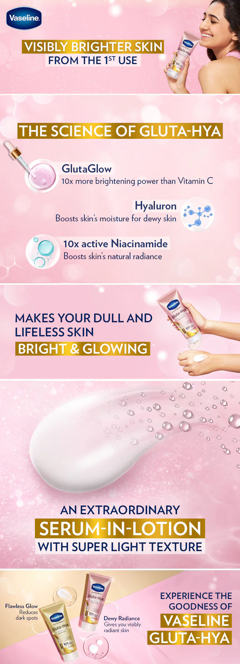 Vaseline Gluta-Hya Dewy Radiance Serum in Lotion 200ml - Image 8